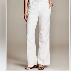 Banana Republic “Martin Fit” crisp white cotton pant w/ light stretch. 10R NWOT